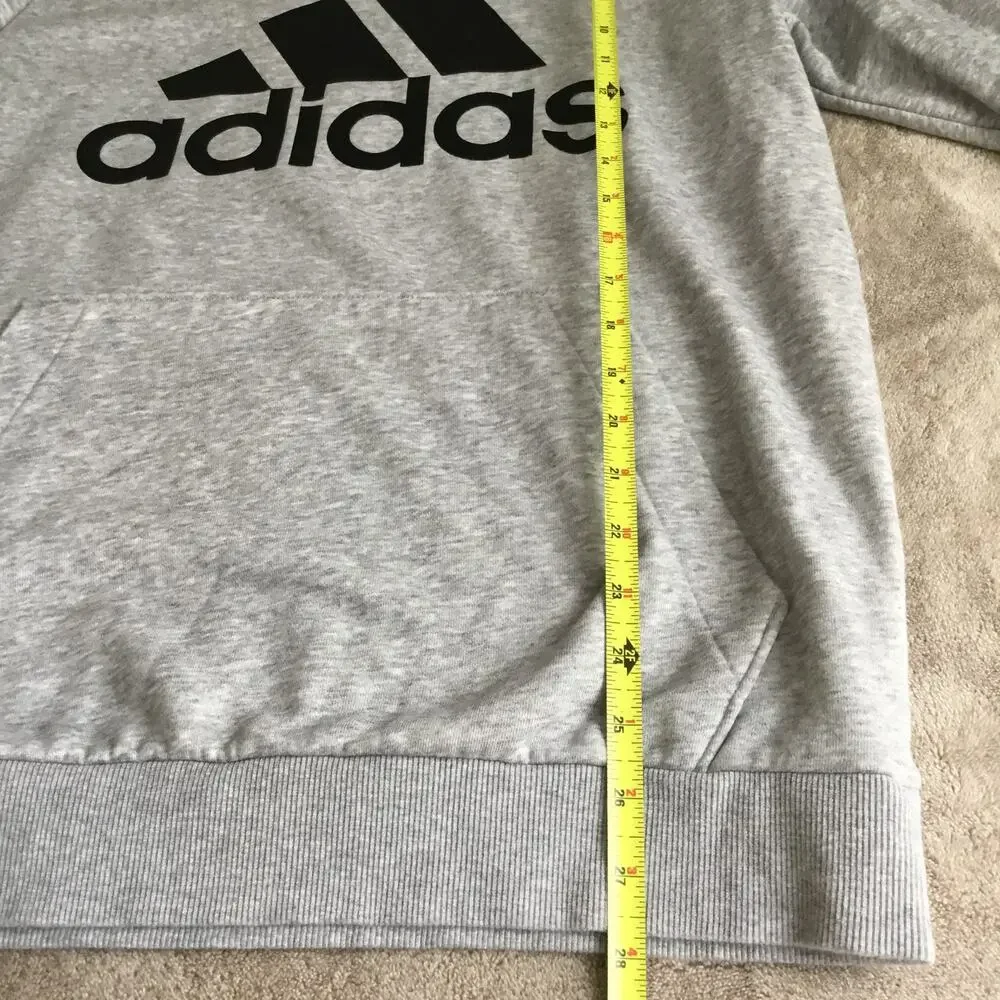 ADIDAS Hoodie Spell out Jumper Gray Sweatshirt Men's M